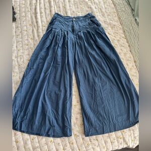 Free People Blue Wide Leg Pants